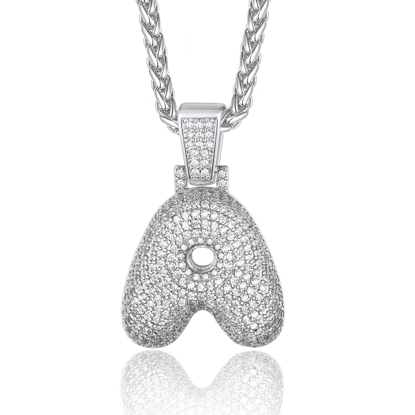 Custom Bubble Initial Necklace with Letter