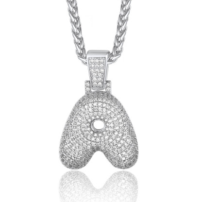 Custom Bubble Initial Necklace with Letter