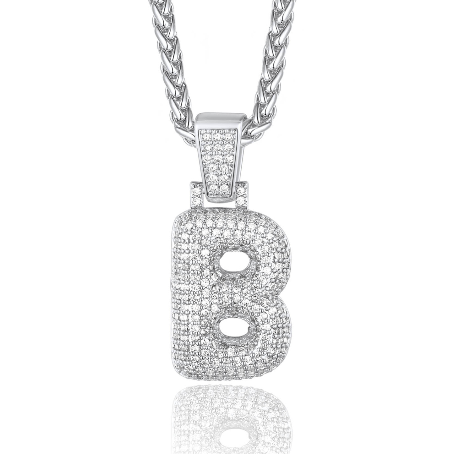 Custom Bubble Initial Necklace with Letter