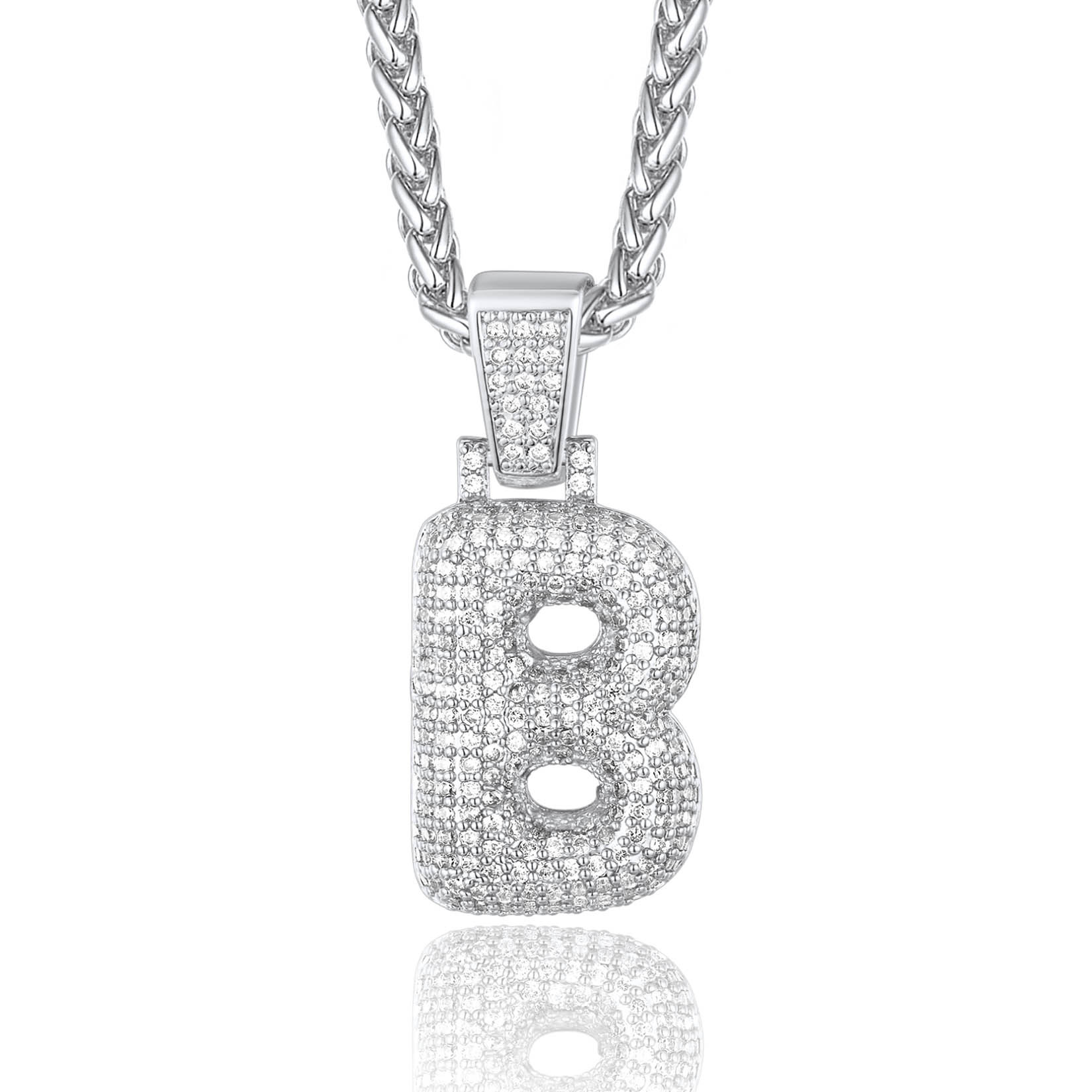 Custom Bubble Initial Necklace with Letter