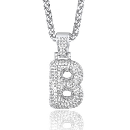 Custom Bubble Initial Necklace with Letter