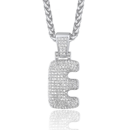 Custom Bubble Initial Necklace with Letter