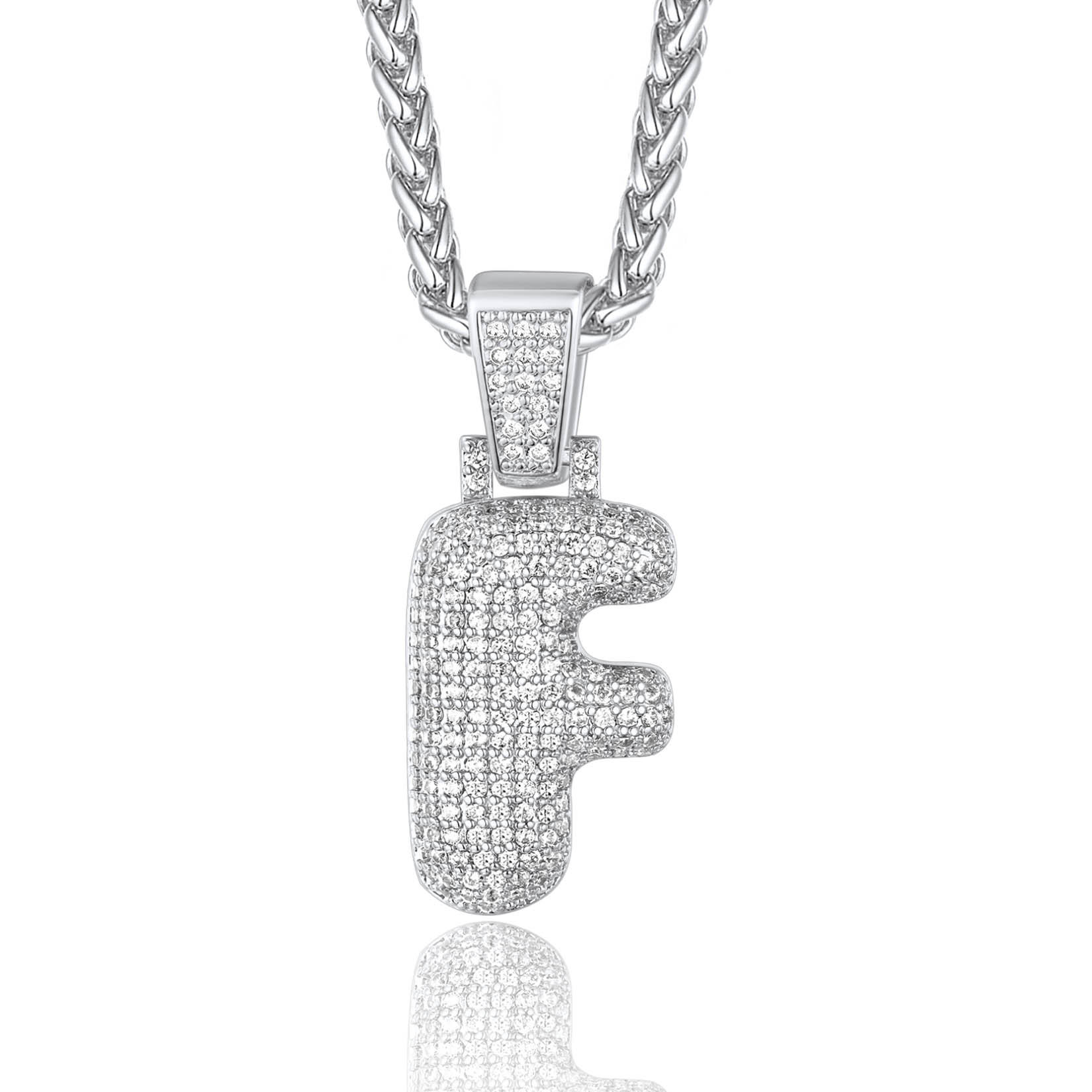 Custom Bubble Initial Necklace with Letter