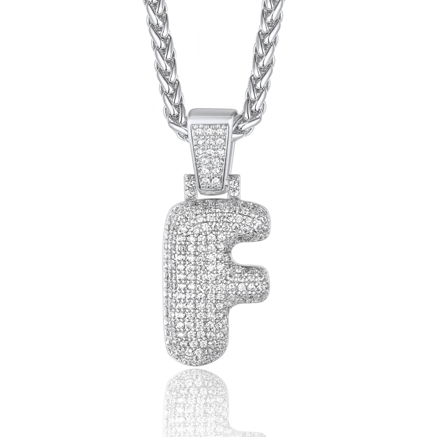 Custom Bubble Initial Necklace with Letter