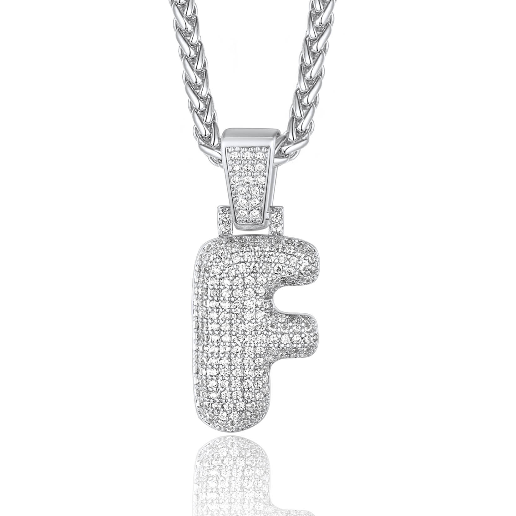 Custom Bubble Initial Necklace with Letter