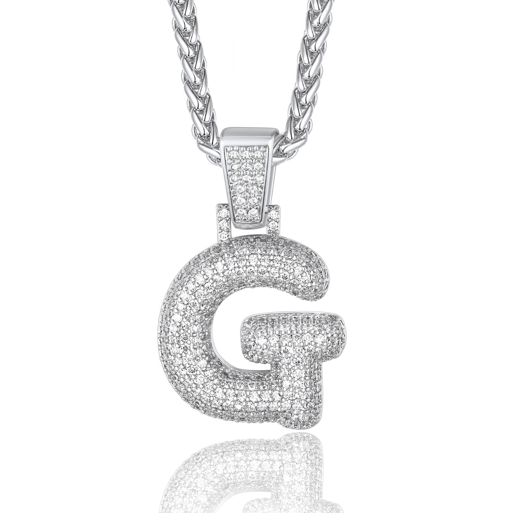 Custom Bubble Initial Necklace with Letter