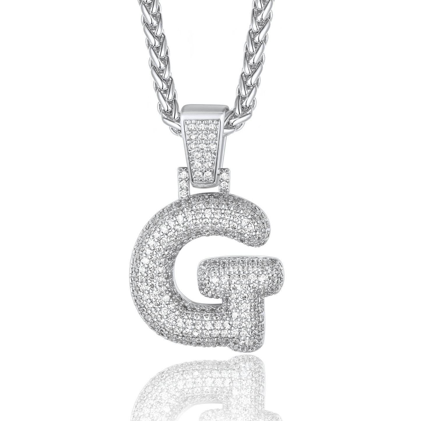 Custom Bubble Initial Necklace with Letter