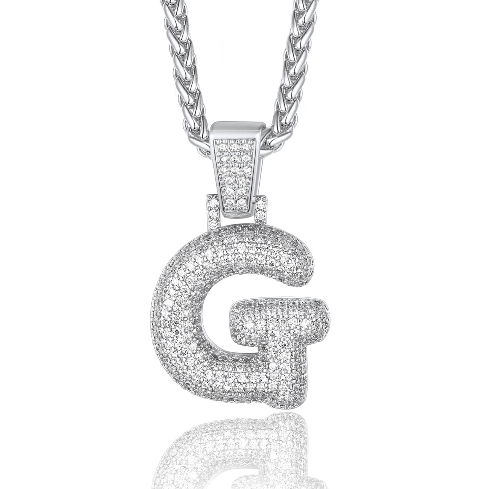 Custom Bubble Initial Necklace with Letter
