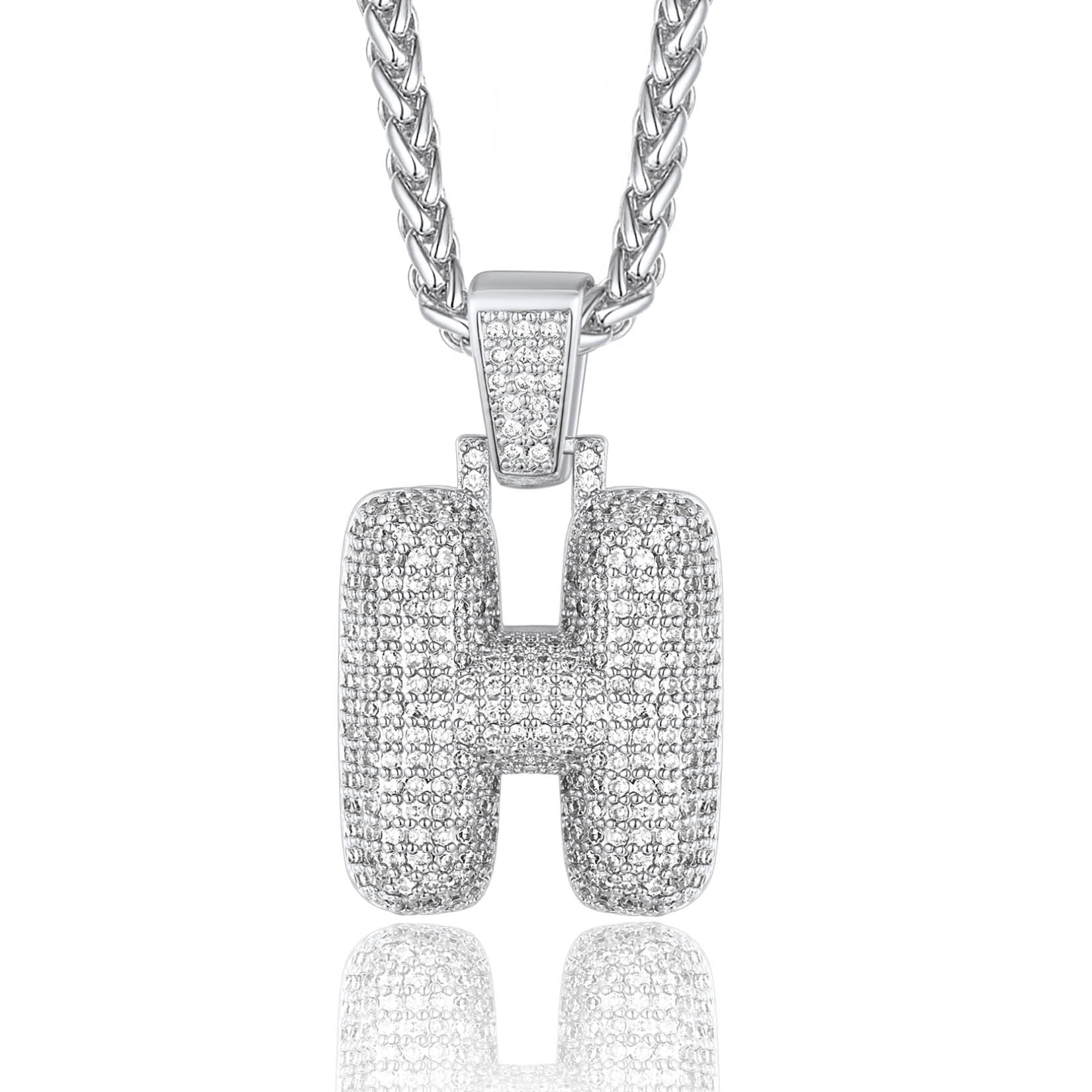 Custom Bubble Initial Necklace with Letter