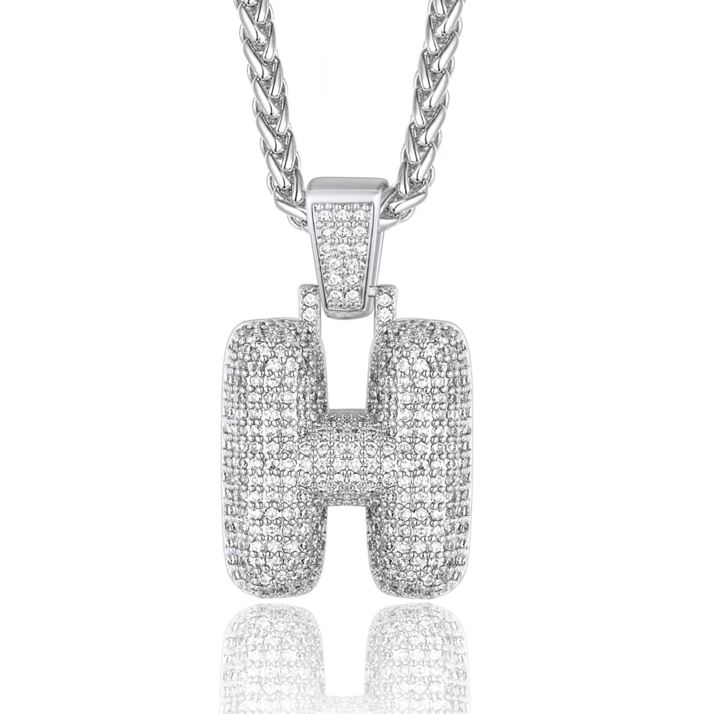 Custom Bubble Initial Necklace with Letter