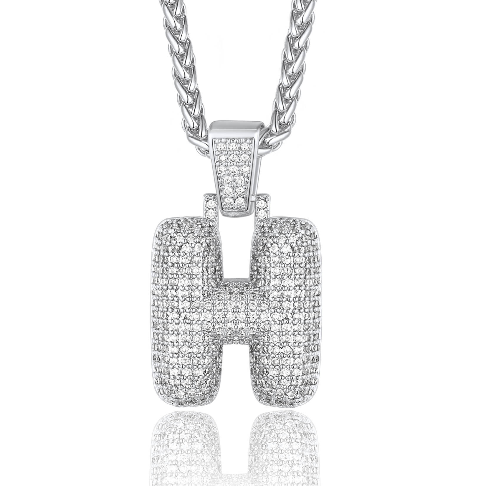 Custom Bubble Initial Necklace with Letter