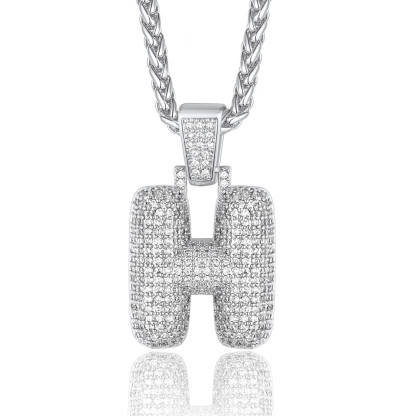 Custom Bubble Initial Necklace with Letter