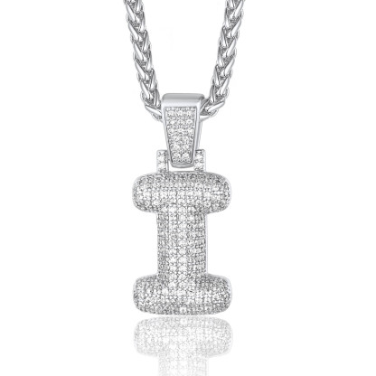 Custom Bubble Initial Necklace with Letter