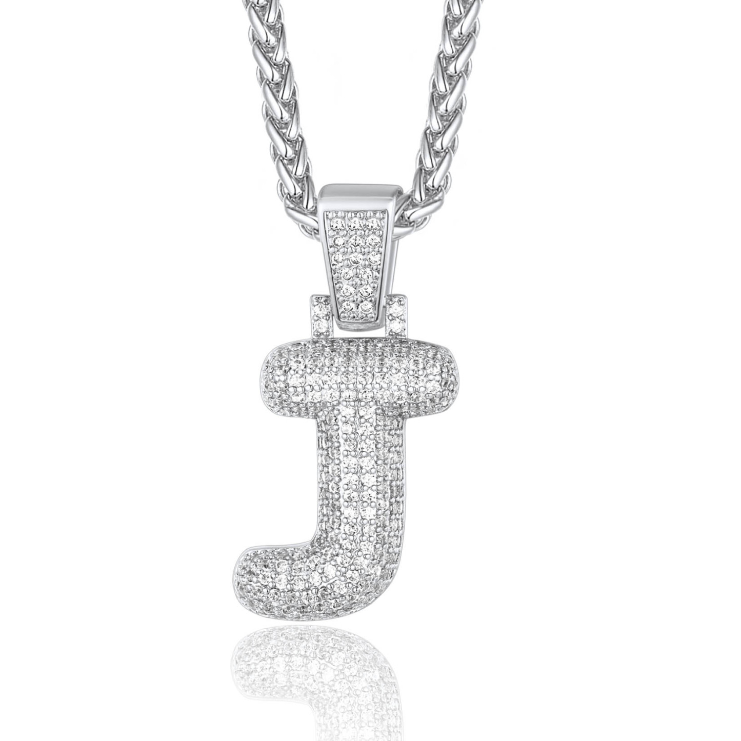 Custom Bubble Initial Necklace with Letter