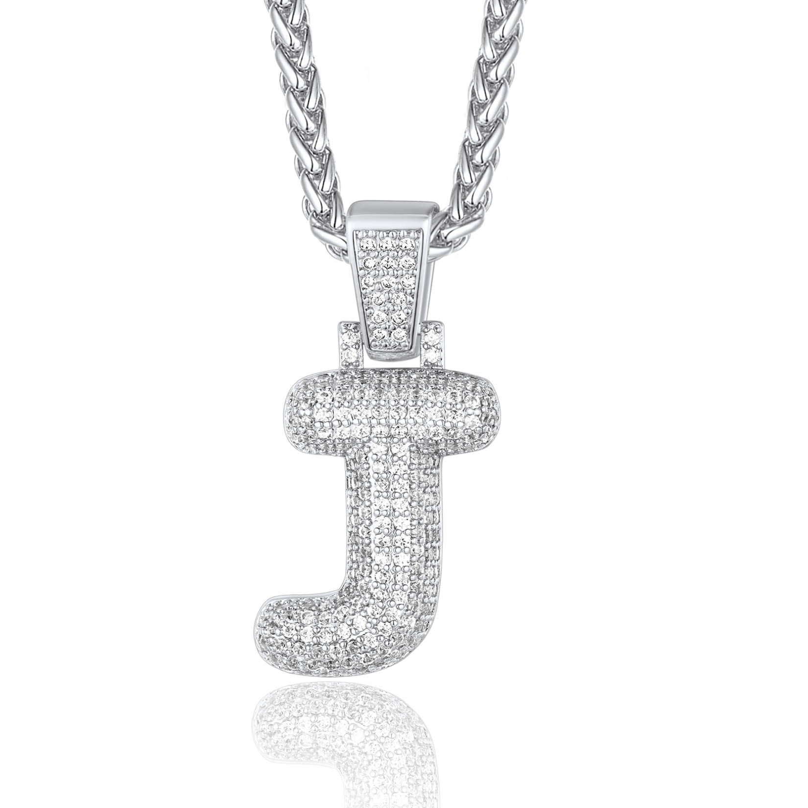 Custom Bubble Initial Necklace with Letter