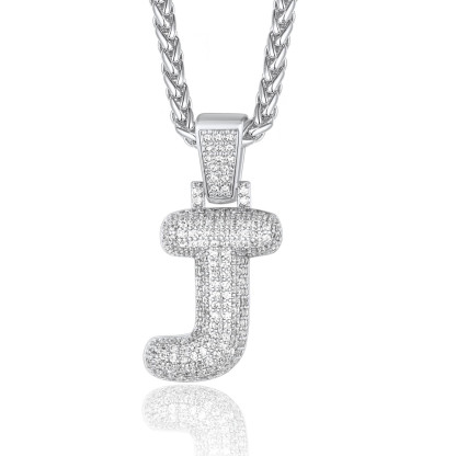 Custom Bubble Initial Necklace with Letter