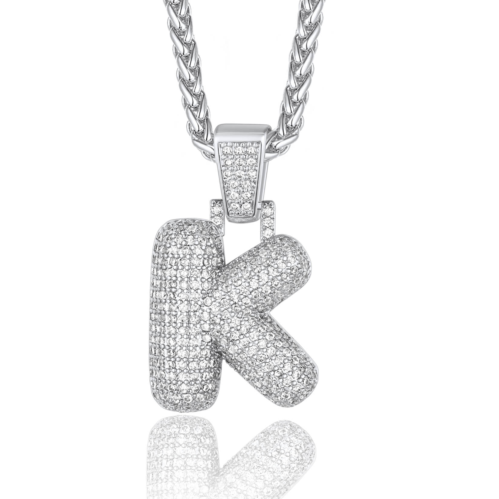 Custom Bubble Initial Necklace with Letter