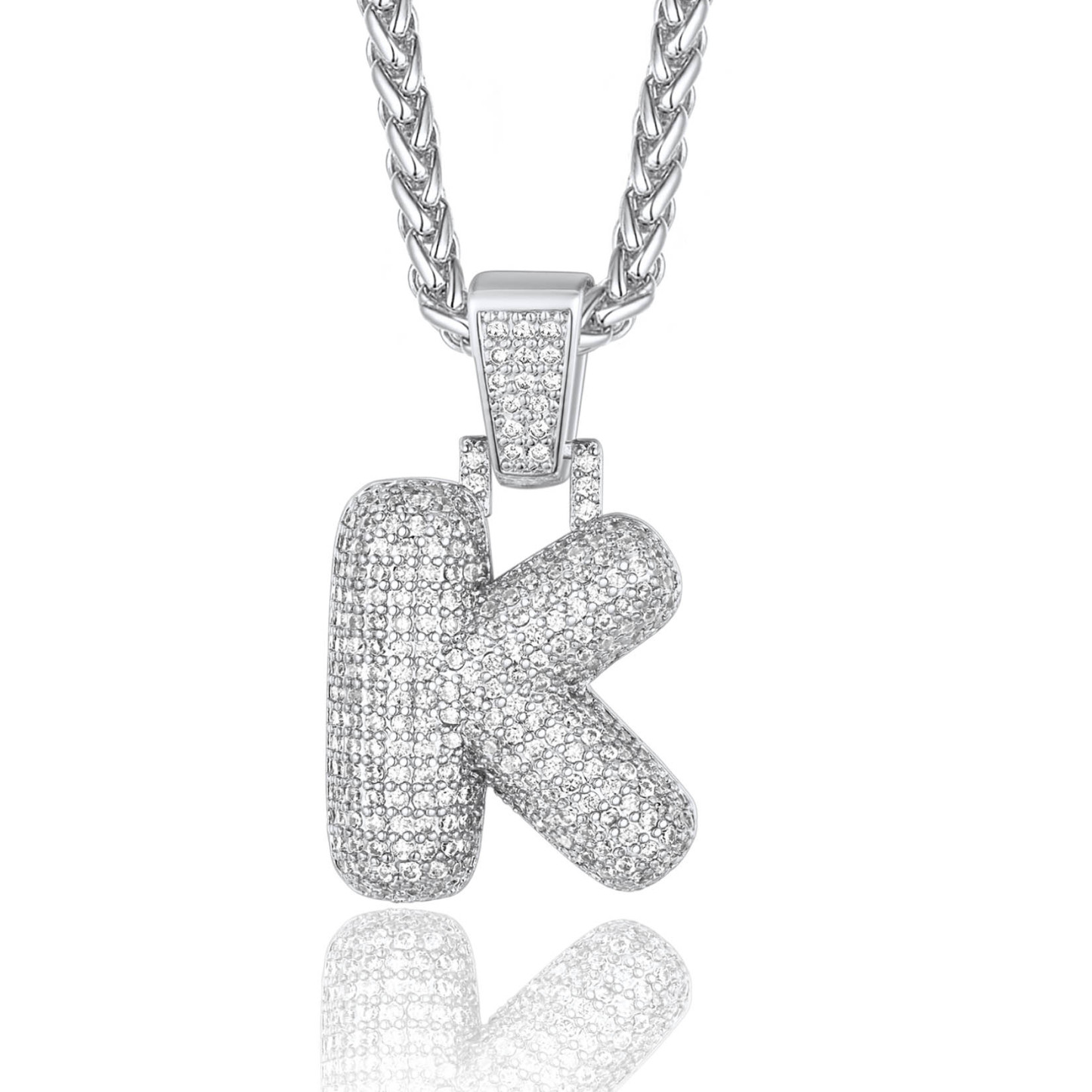 Custom Bubble Initial Necklace with Letter