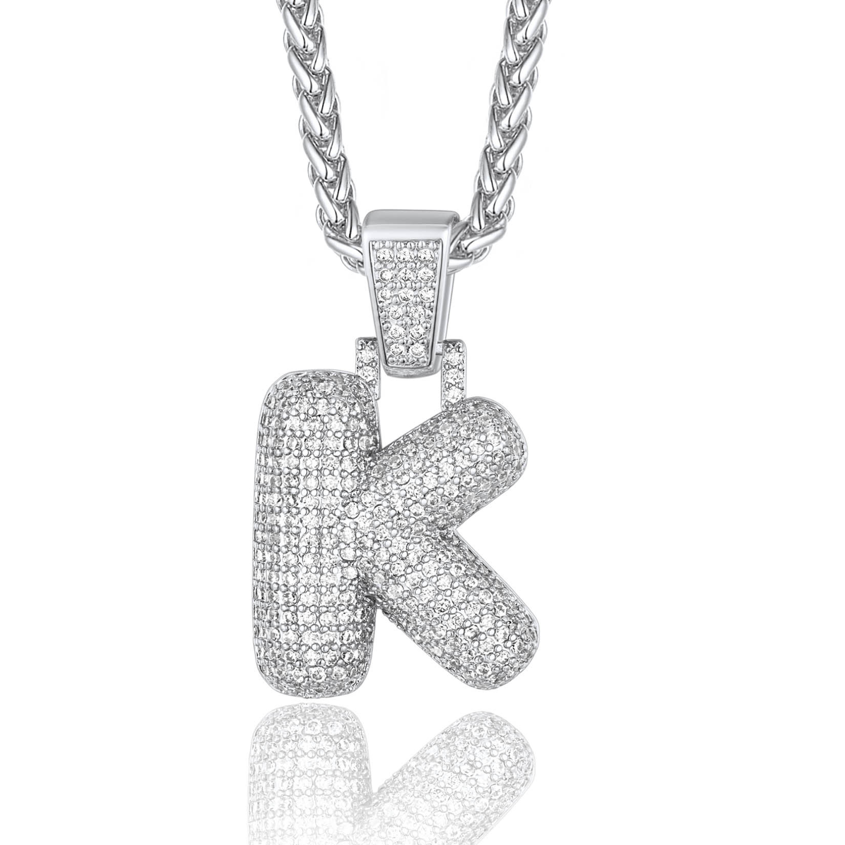 Custom Bubble Initial Necklace with Letter