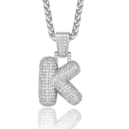 Custom Bubble Initial Necklace with Letter