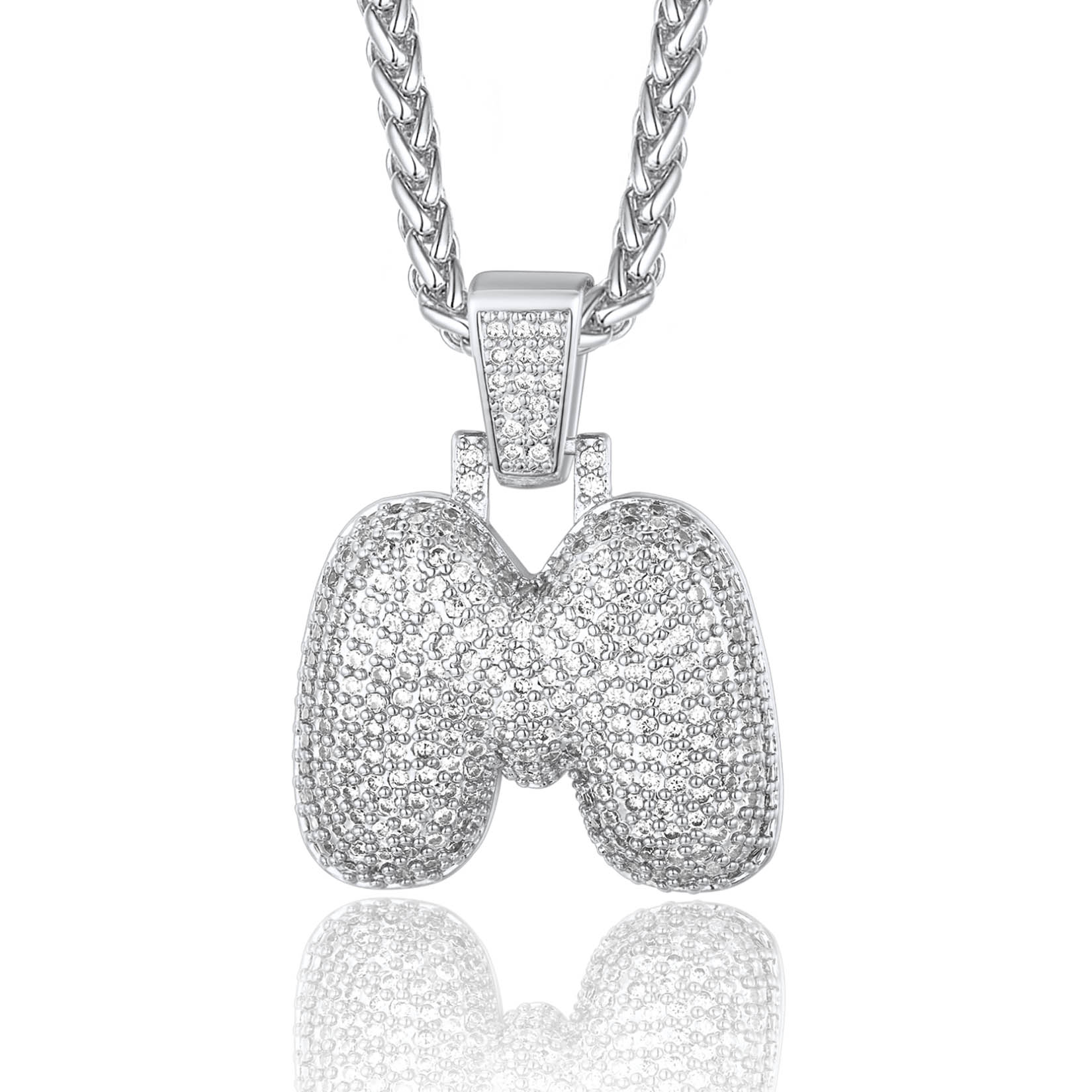 Custom Bubble Initial Necklace with Letter