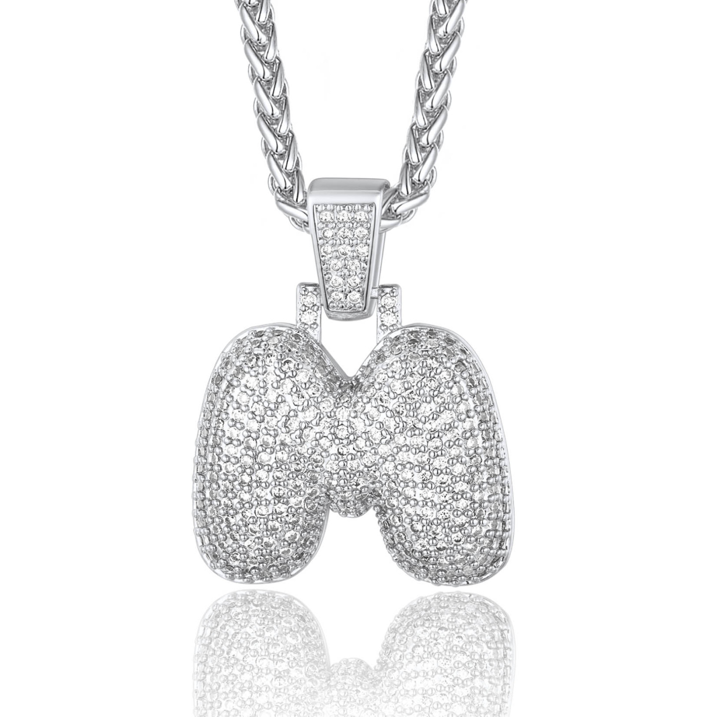 Custom Bubble Initial Necklace with Letter