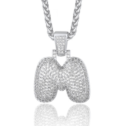 Custom Bubble Initial Necklace with Letter