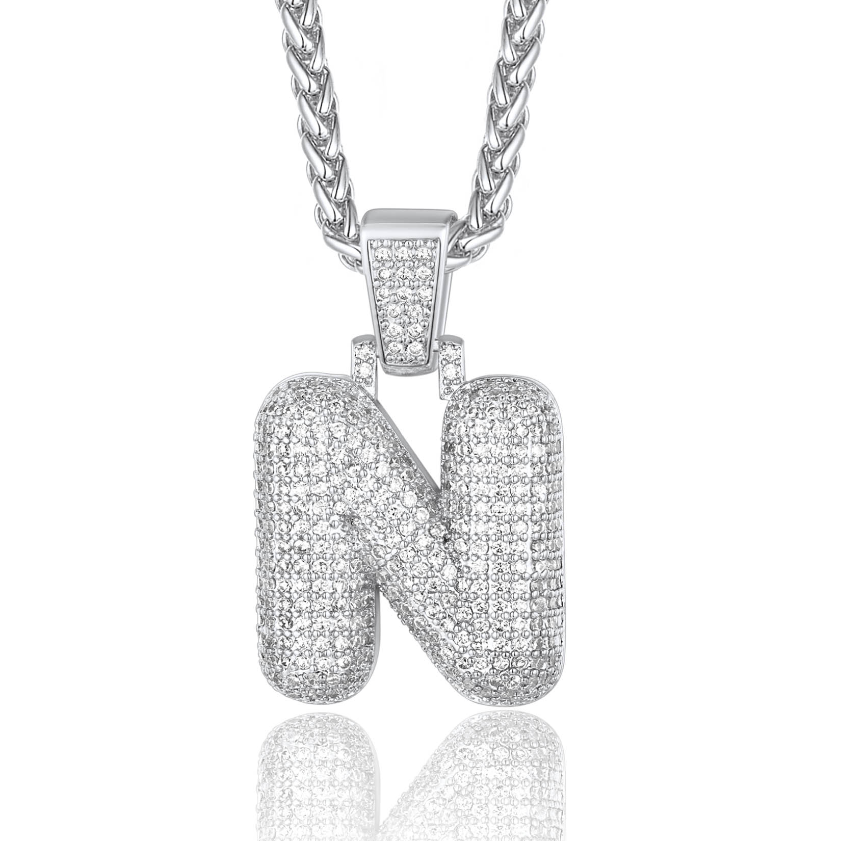 Custom Bubble Initial Necklace with Letter