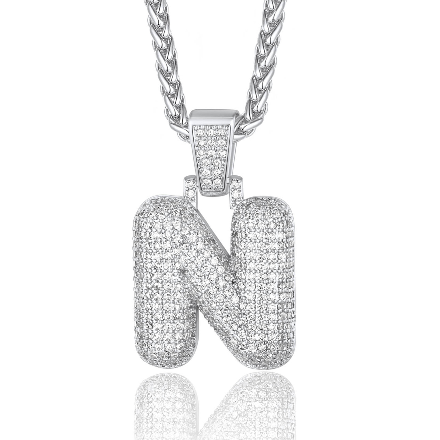 Custom Bubble Initial Necklace with Letter