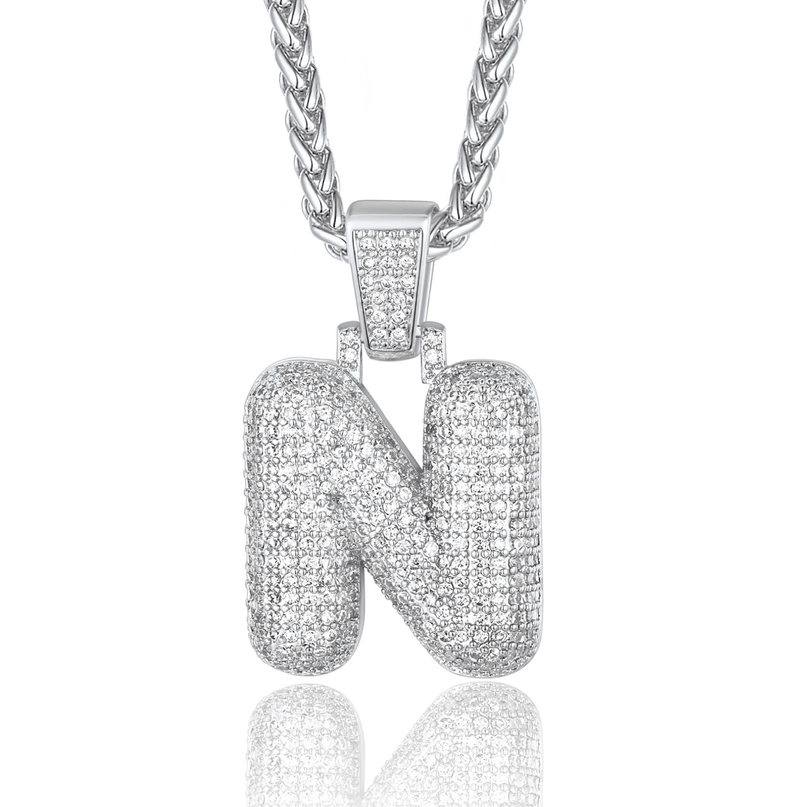 Custom Bubble Initial Necklace with Letter