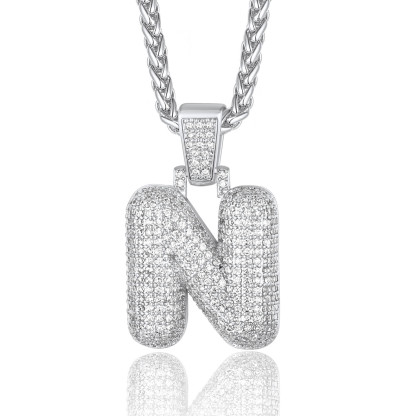 Custom Bubble Initial Necklace with Letter