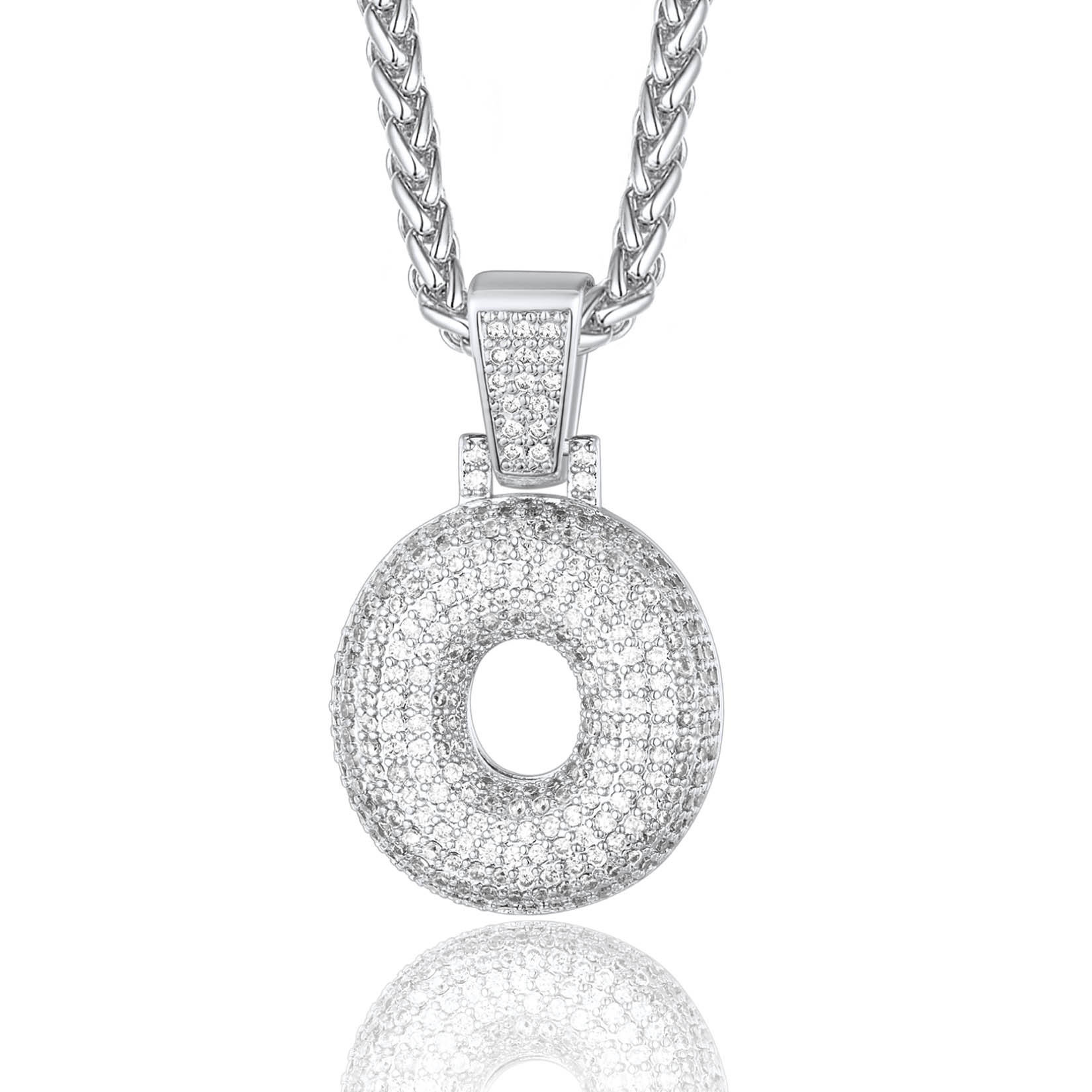 Custom Bubble Initial Necklace with Letter