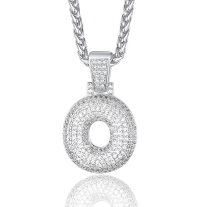 Custom Bubble Initial Necklace with Letter