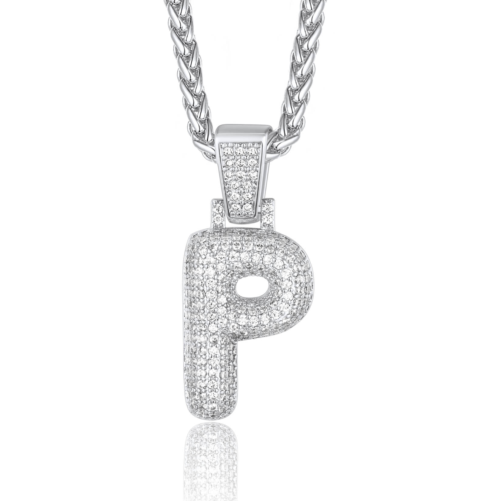 Custom Bubble Initial Necklace with Letter