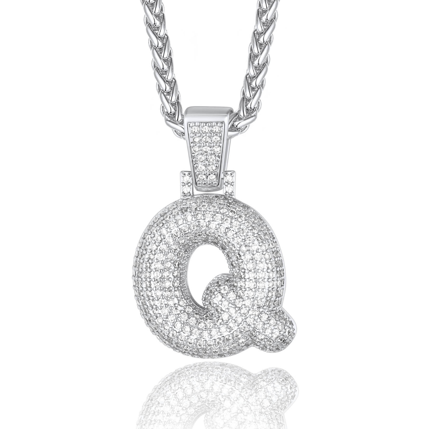 Custom Bubble Initial Necklace with Letter