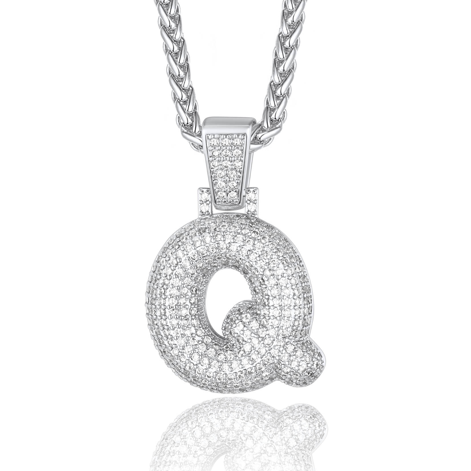 Custom Bubble Initial Necklace with Letter