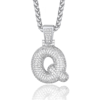 Custom Bubble Initial Necklace with Letter