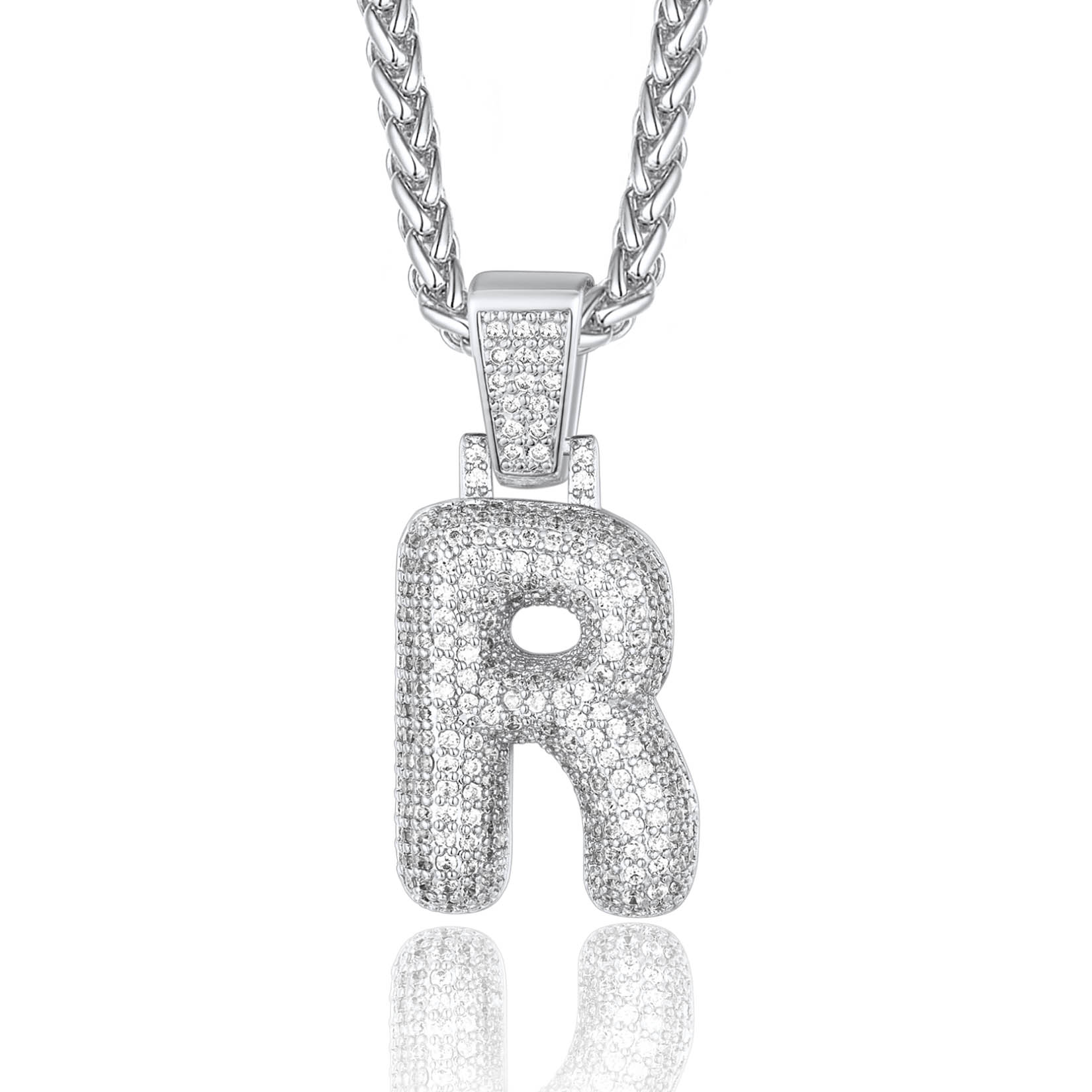 Custom Bubble Initial Necklace with Letter