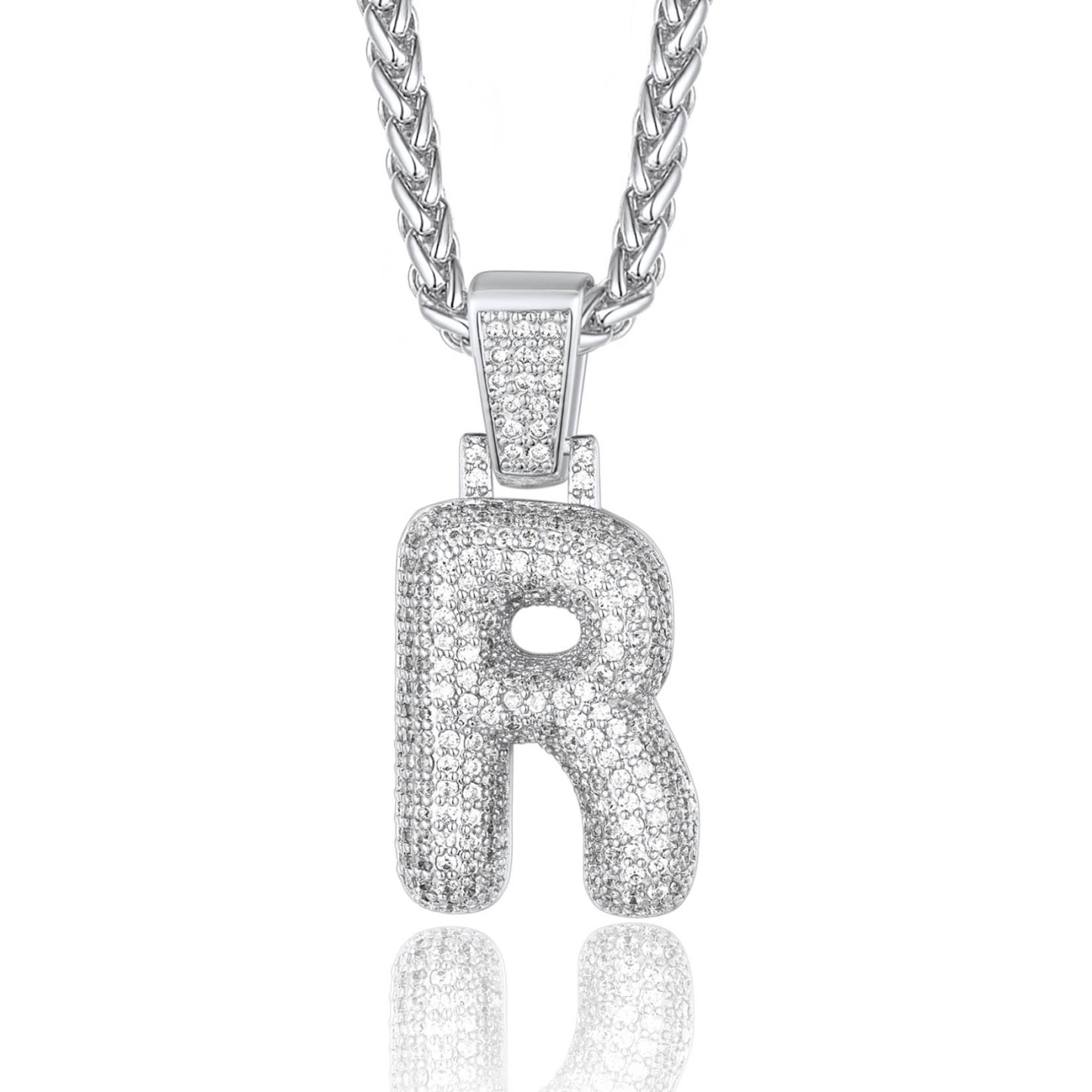 Custom Bubble Initial Necklace with Letter