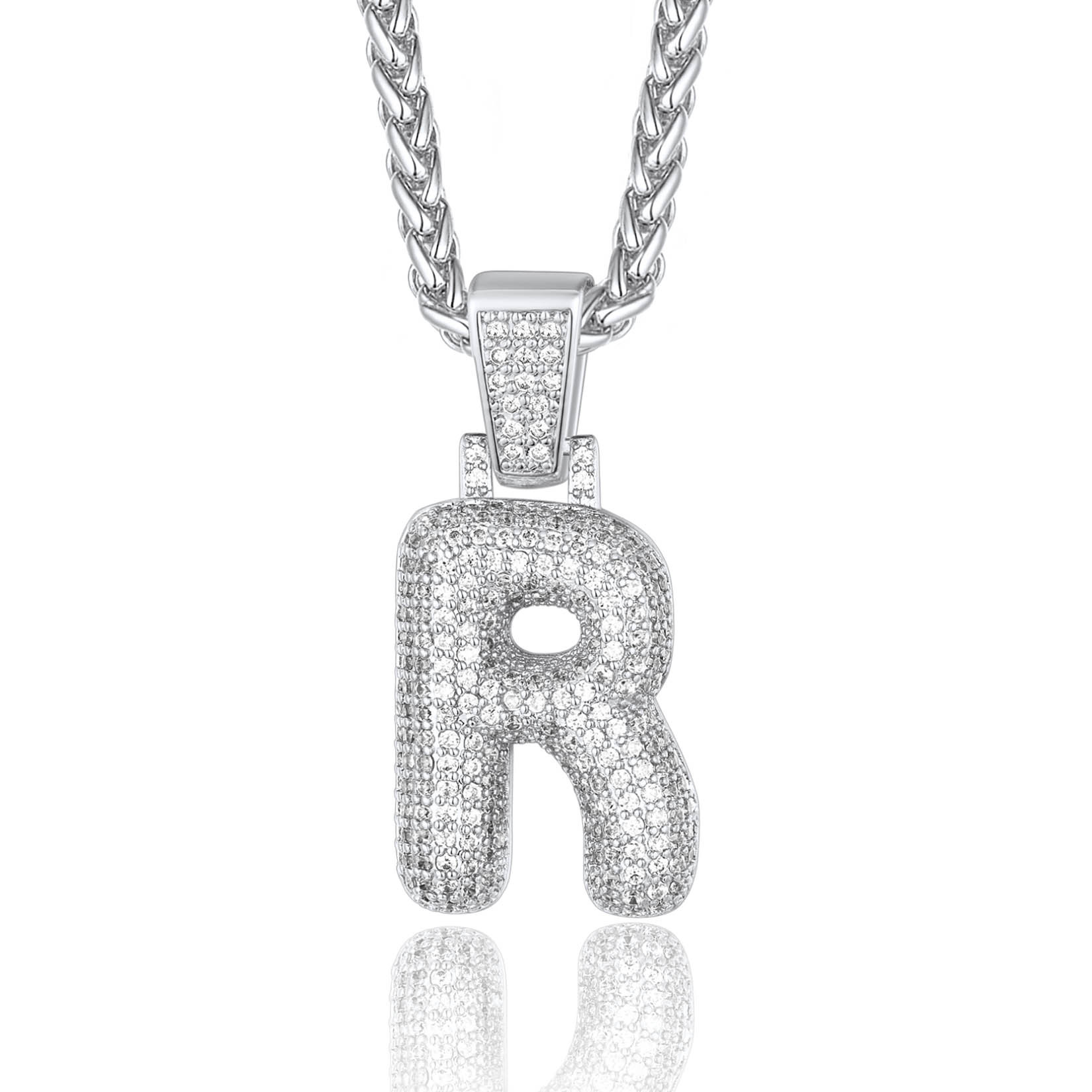 Custom Bubble Initial Necklace with Letter