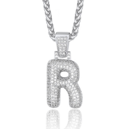 Custom Bubble Initial Necklace with Letter