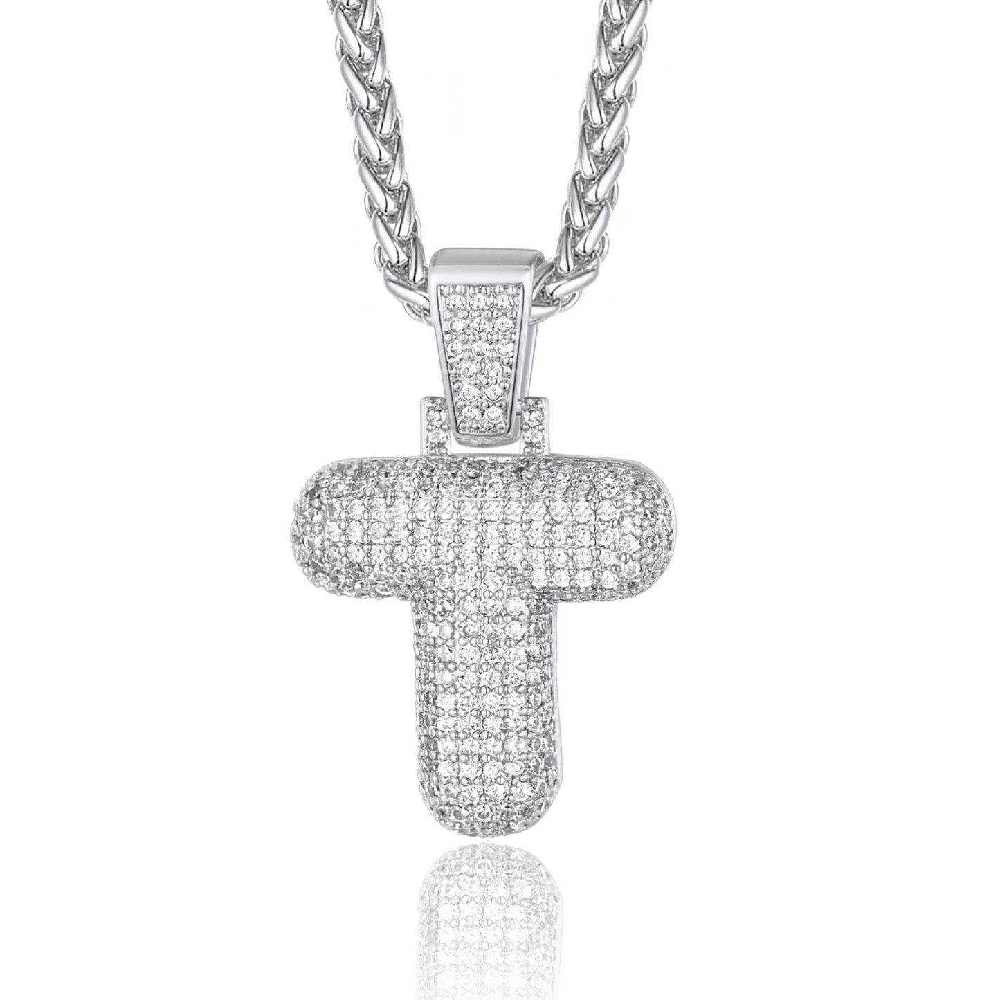 Custom Bubble Initial Necklace with Letter