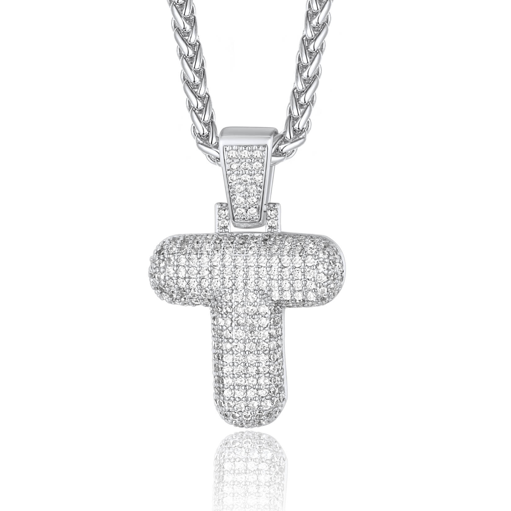 Custom Bubble Initial Necklace with Letter