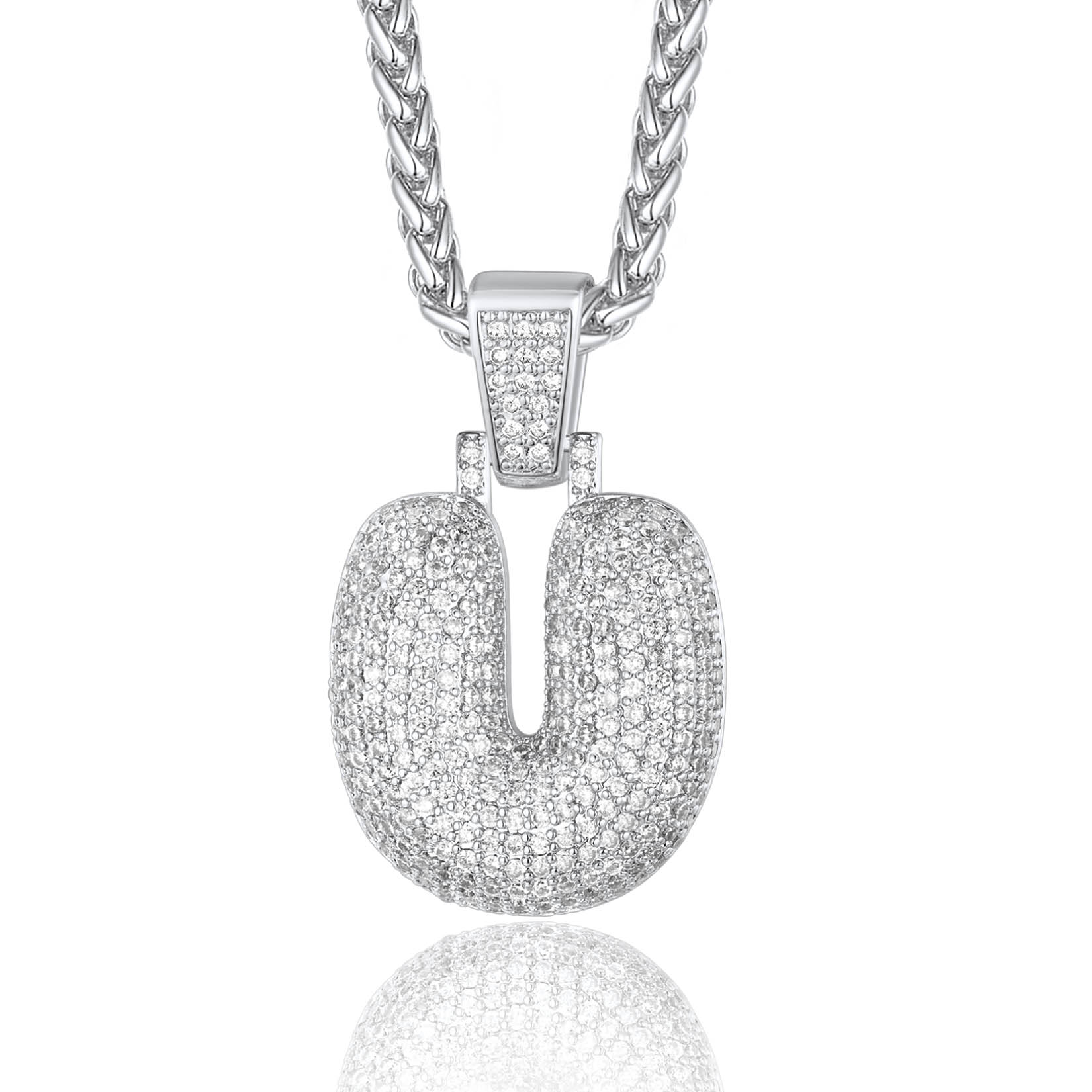 Custom Bubble Initial Necklace with Letter