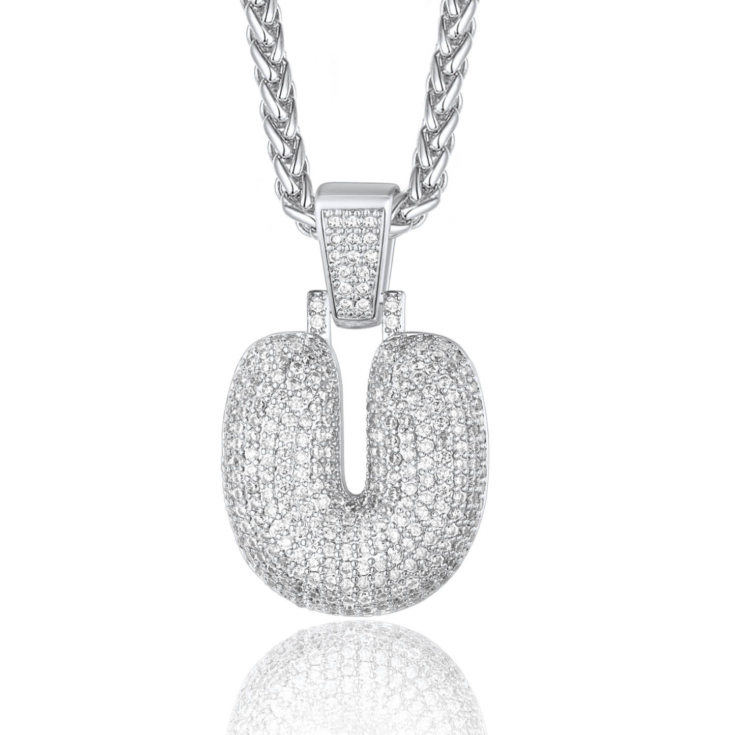 Custom Bubble Initial Necklace with Letter