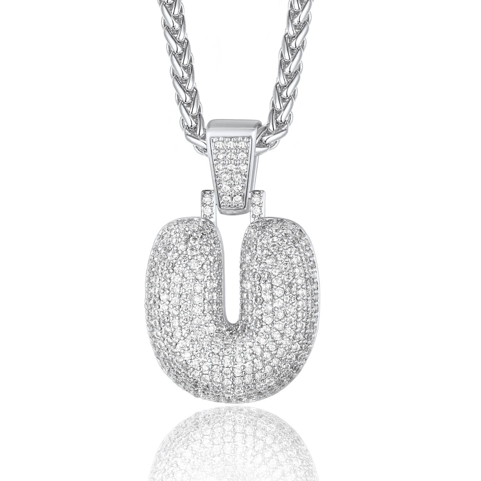 Custom Bubble Initial Necklace with Letter