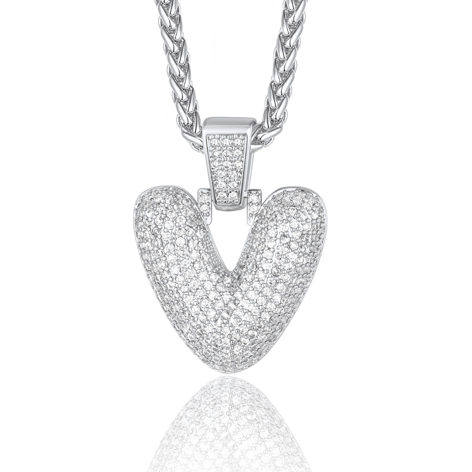 Custom Bubble Initial Necklace with Letter