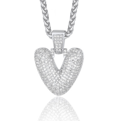 Custom Bubble Initial Necklace with Letter