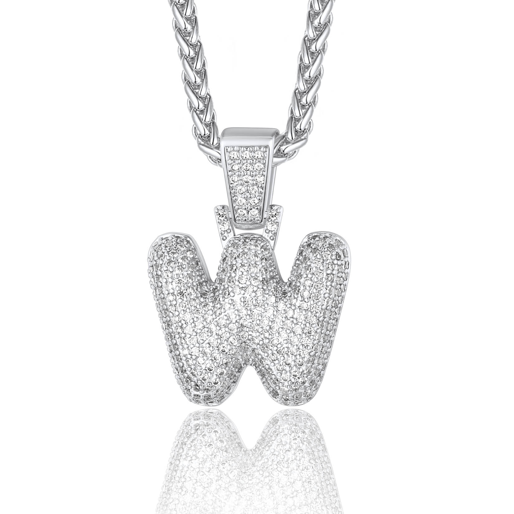 Custom Bubble Initial Necklace with Letter