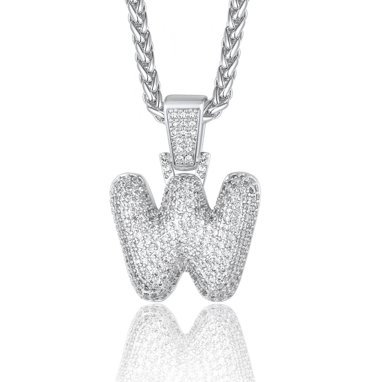 Custom Bubble Initial Necklace with Letter